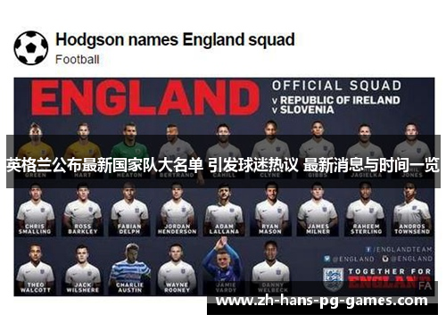 英格兰公布最新国家队大名单 引发球迷热议 最新消息与时间一览